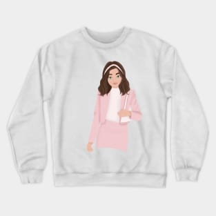 Plazacore girl (pink checked blazer skirt set) Crewneck Sweatshirt